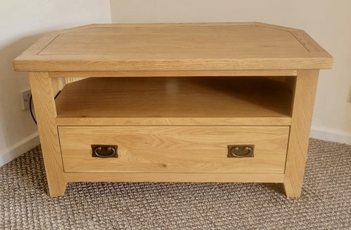 Solid oak corner cabinet - cabinet,